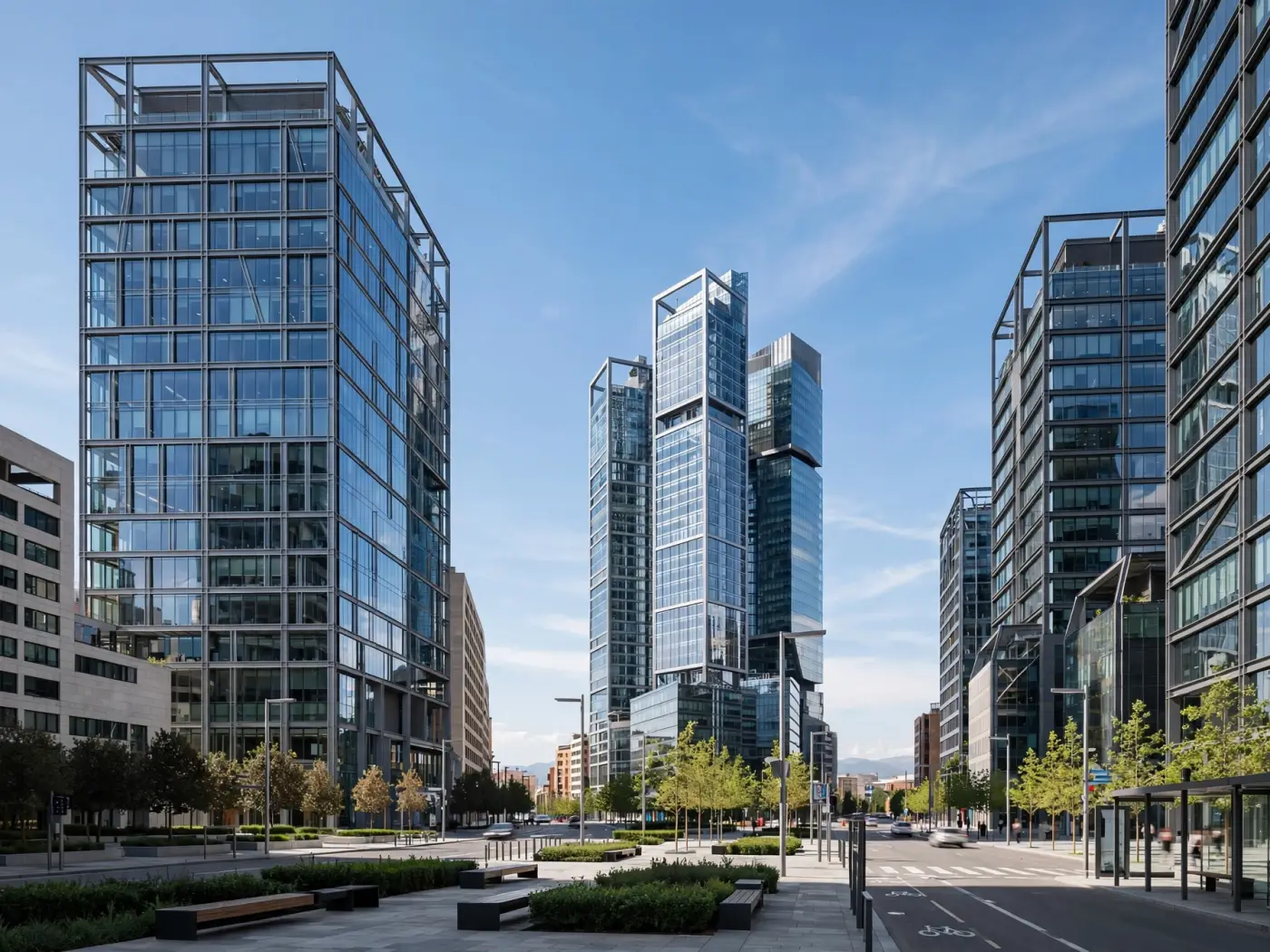 Centro empresarial moderno en el Paseo de la Castellana de Madrid
